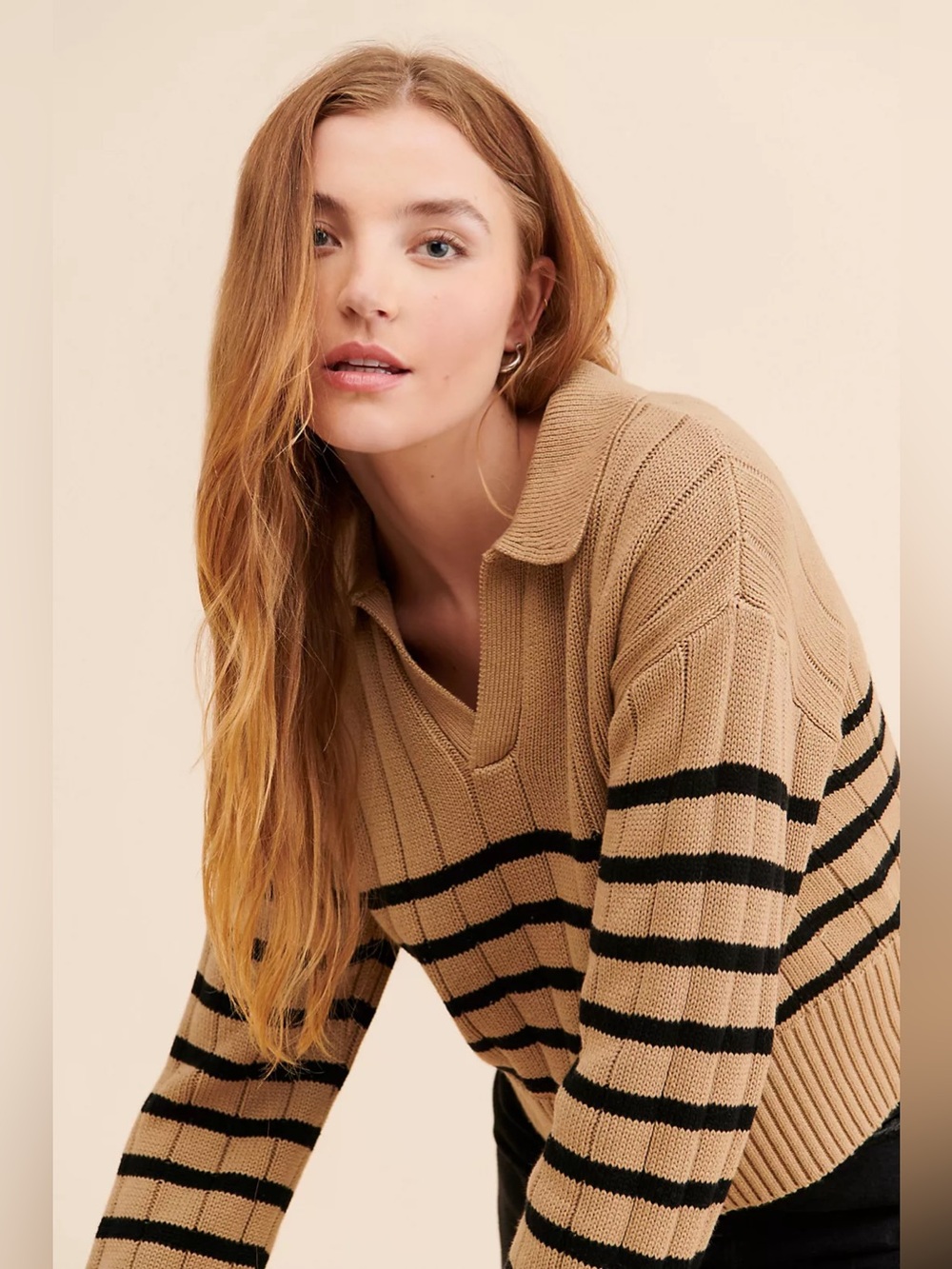 NWOT- Pistola Arlo Polo Sweater, Neutral, size Small